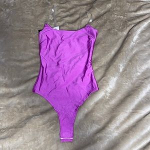 Purple thong bodysuit